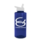 a transparent navy blue bottle & white lid the mountaineer - 36 oz tritan(tm) bottle with flip straw lid