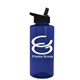 a transparent navy blue bottle & black lid the mountaineer - 36 oz tritan(tm) bottle with flip straw lid