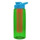 a transparent green bottle & cyan lid & red infuser the flair - 26 oz transparent tritan(tm) bottle with drink thru lid and large infuser