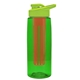 a transparent green bottle & lime green lid & red infuser the flair - 26 oz transparent tritan(tm) bottle with drink thru lid and large infuser