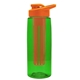 a transparent green bottle & orange lid & red infuser the flair - 26 oz transparent tritan(tm) bottle with drink thru lid and large infuser