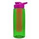 a transparent green bottle & pink lid & red infuser the flair - 26 oz transparent tritan(tm) bottle with drink thru lid and large infuser