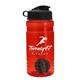 a red bottle & black lid & black mixing ball groove 20 oz tritan(tm) shaker bottle with flip lid and mixing ball
