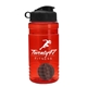 a red bottle & black lid & gray mixing ball groove 20 oz tritan(tm) shaker bottle with flip lid and mixing ball