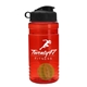 a red bottle & black lid & lime green mixing ball groove 20 oz tritan(tm) shaker bottle with flip lid and mixing ball