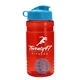 a red bottle & cyan lid & cyan mixing ball groove 20 oz tritan(tm) shaker bottle with flip lid and mixing ball