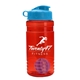 a red bottle & cyan lid & violet mixing ball groove 20 oz tritan(tm) shaker bottle with flip lid and mixing ball