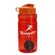 a red bottle & orange lid & black mixing ball groove 20 oz tritan(tm) shaker bottle with flip lid and mixing ball
