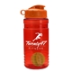 a red bottle & orange lid & lime green mixing ball groove 20 oz tritan(tm) shaker bottle with flip lid and mixing ball