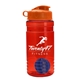 a red bottle & orange lid & royal blue mixing ball groove 20 oz tritan(tm) shaker bottle with flip lid and mixing ball