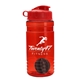 a red bottle & red lid & black mixing ball groove 20 oz tritan(tm) shaker bottle with flip lid and mixing ball