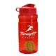a red bottle & red lid & lime green mixing ball groove 20 oz tritan(tm) shaker bottle with flip lid and mixing ball