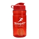 a red bottle & red lid & orange mixing ball groove 20 oz tritan(tm) shaker bottle with flip lid and mixing ball