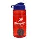 a red bottle & reflex blue lid & gray mixing ball groove 20 oz tritan(tm) shaker bottle with flip lid and mixing ball