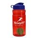 a red bottle & reflex blue lid & green mixing ball groove 20 oz tritan(tm) shaker bottle with flip lid and mixing ball