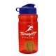a red bottle & reflex blue lid & lime green mixing ball groove 20 oz tritan(tm) shaker bottle with flip lid and mixing ball