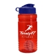 a red bottle & reflex blue lid & red mixing ball groove 20 oz tritan(tm) shaker bottle with flip lid and mixing ball