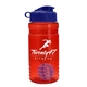 a red bottle & reflex blue lid & violet mixing ball groove 20 oz tritan(tm) shaker bottle with flip lid and mixing ball
