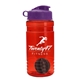 a red bottle & violet lid & black mixing ball groove 20 oz tritan(tm) shaker bottle with flip lid and mixing ball