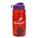 a red bottle & violet lid & gray mixing ball groove 20 oz tritan(tm) shaker bottle with flip lid and mixing ball