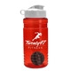 a red bottle & white lid & black mixing ball groove 20 oz tritan(tm) shaker bottle with flip lid and mixing ball