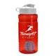 a red bottle & white lid & cyan mixing ball groove 20 oz tritan(tm) shaker bottle with flip lid and mixing ball