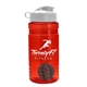 a red bottle & white lid & gray mixing ball groove 20 oz tritan(tm) shaker bottle with flip lid and mixing ball