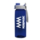 a transparent navy blue bottle & gray with blue cap lid the flair - 26 oz transparent tritan(tm) bottle with quick snap lid