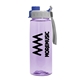 a transparent lilac bottle & gray with blue cap lid the flair - 26 oz transparent tritan(tm) bottle with quick snap lid