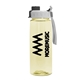 a transparent pastel yellow bottle & gray with black cap lid the flair - 26 oz transparent tritan(tm) bottle with quick snap lid