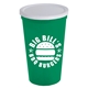 a white lid & turquoise cup 22 oz stadium cup with no - hole cover