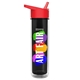 a red lid & transparent smoke bottle the chiller - 16 oz double wall insulated bottle with flip straw lid and digital imprint