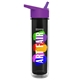 a violet lid & transparent smoke bottle the chiller - 16 oz double wall insulated bottle with flip straw lid and digital imprint