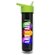 a lime green lid & transparent smoke bottle the chiller - 16 oz double wall insulated bottle with flip straw lid and digital imprint