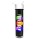 a white lid & transparent smoke bottle the chiller - 16 oz double wall insulated bottle with flip straw lid and digital imprint
