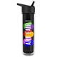 a black lid & transparent smoke bottle the chiller - 16 oz double wall insulated bottle with flip straw lid and digital imprint