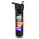 a black with green spout lid & transparent smoke bottle the chiller - 16 oz double wall insulated bottle with flip straw lid and digital imprint