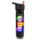 a black with red spout lid & transparent smoke bottle the chiller - 16 oz double wall insulated bottle with flip straw lid and digital imprint