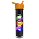 a orange lid & transparent smoke bottle the chiller - 16 oz double wall insulated bottle with flip straw lid and digital imprint