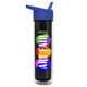 a royal blue lid & transparent smoke bottle the chiller - 16 oz double wall insulated bottle with flip straw lid and digital imprint