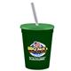 a dark green cup & translucent green lid & frost straw 16 oz stadium tumbler cup with lid straw - digital
