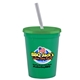 a turquoise cup & translucent green lid & frost straw 16 oz stadium tumbler cup with lid straw - digital