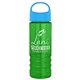 a cyan lid & transparent green bottle salute - 24 oz bottle with oval crest lid