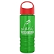 a red lid & transparent green bottle salute - 24 oz bottle with oval crest lid