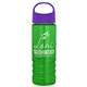 a violet lid & transparent green bottle salute - 24 oz bottle with oval crest lid