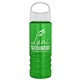 a white lid & transparent green bottle salute - 24 oz bottle with oval crest lid