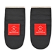 aerial view a black la cuisine oven mitt set of two, image 1 of 3