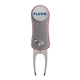aerial view a gunmetal/red ahead switchfix divot repair tool, image 1 of 3
