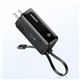 aerial view a black anker 3- in -1 power bank (30w, fusion, built - in usb - c cable), image 1 of 6