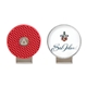aerial view a red/matte nickel ahead switchfix hat clip, image 1 of 4